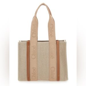 NWT Chloe Woody Medium Canvas Tote